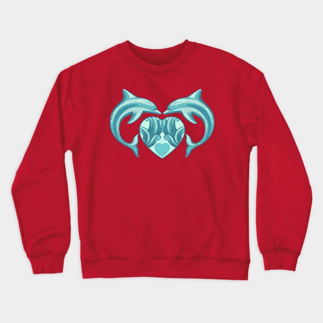 Dolphin Love Valentine & Love Crewneck Sweatshirt by creative